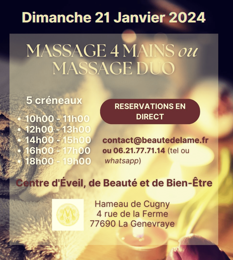 Beauté de l'Âme - Wanessa Hamel - Article - Massage 4 mains ou Massage Duo